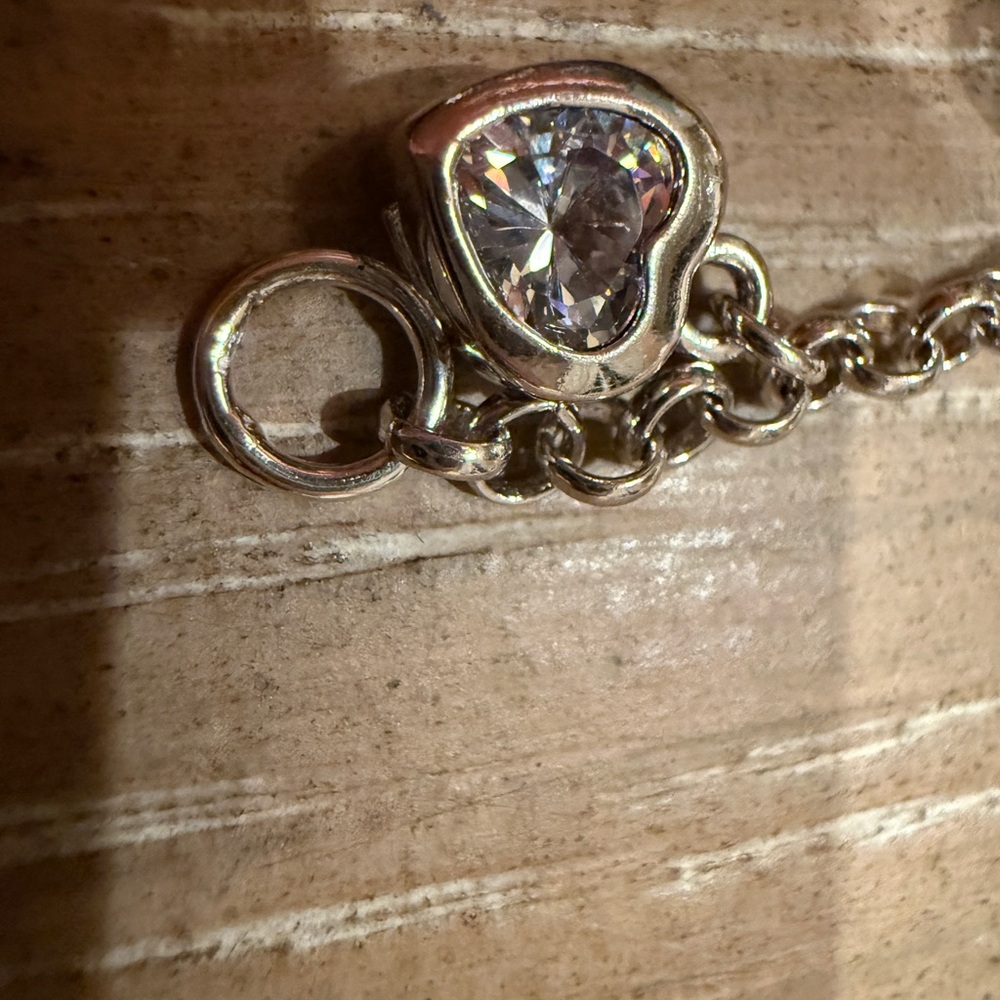 Sterling Silver CZ Charm Bracelet for small wrist - Picture 10 of 10